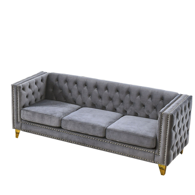 Upholstered Couch Sofa With Button Tufting For Living Room by HouseOfZazla