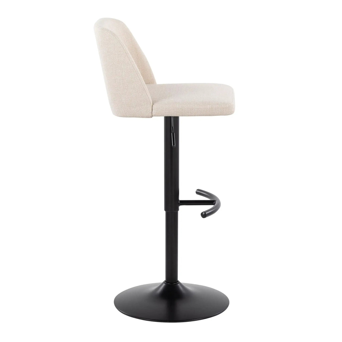 Toriano - Contemporary Adjustable Bar Stool With Rounded T Footrest (Set of 2) by HouseOfZazla