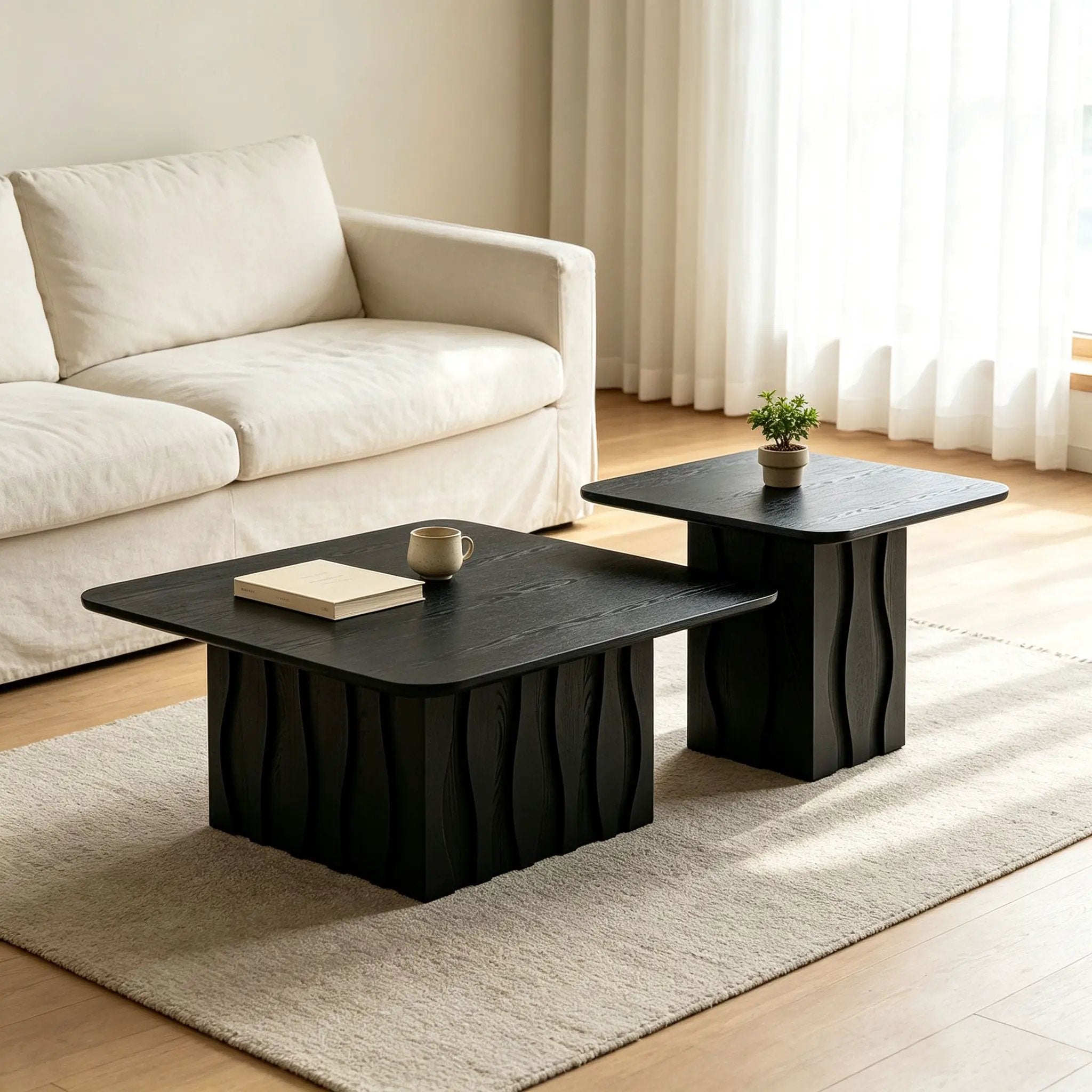 2PCS Nesting Square Coffee Table Set by HouseOfZazla