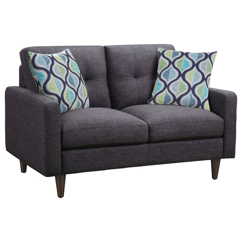 Gavito - Retro Tufted Loveseat With Track Arm - Gray by HouseOfZazla
