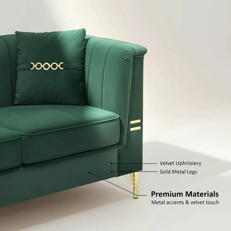 FX-P82B-GR Velvet Sofa by HouseOfZazla