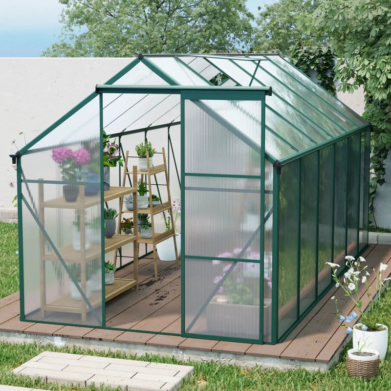 Polycarbonate house Raised Base And Anchor Aluminum Heavy Duty Walk-In houses For Outdoor Backyard In All Season by HouseOfZazla