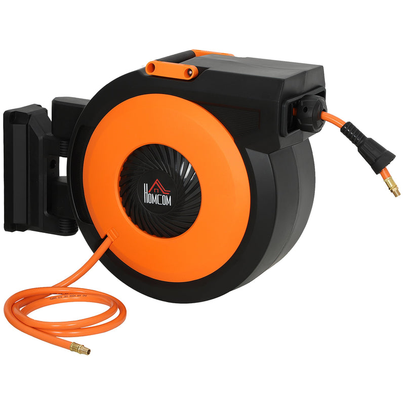 HOMCOM Retractable Air Hose Reel with Auto Rewind and Swivel Bracket by HouseOfZazla