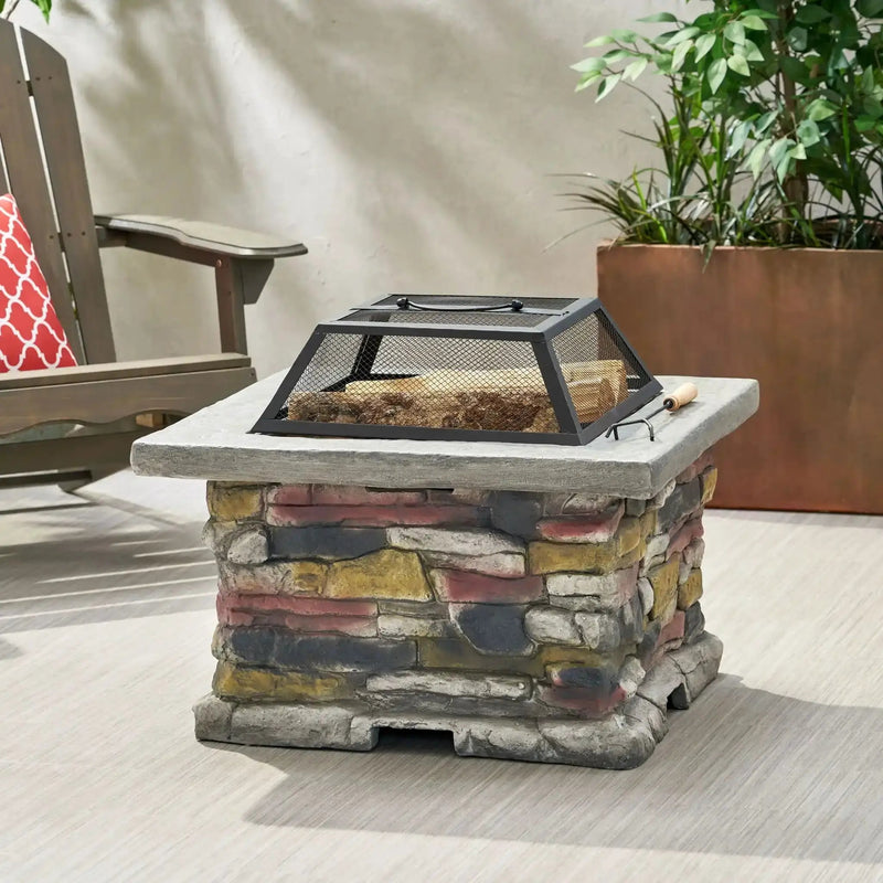 Outdoor Wood Burning Magnesium Oxide Fire Pit with Lid by HouseOfZazla