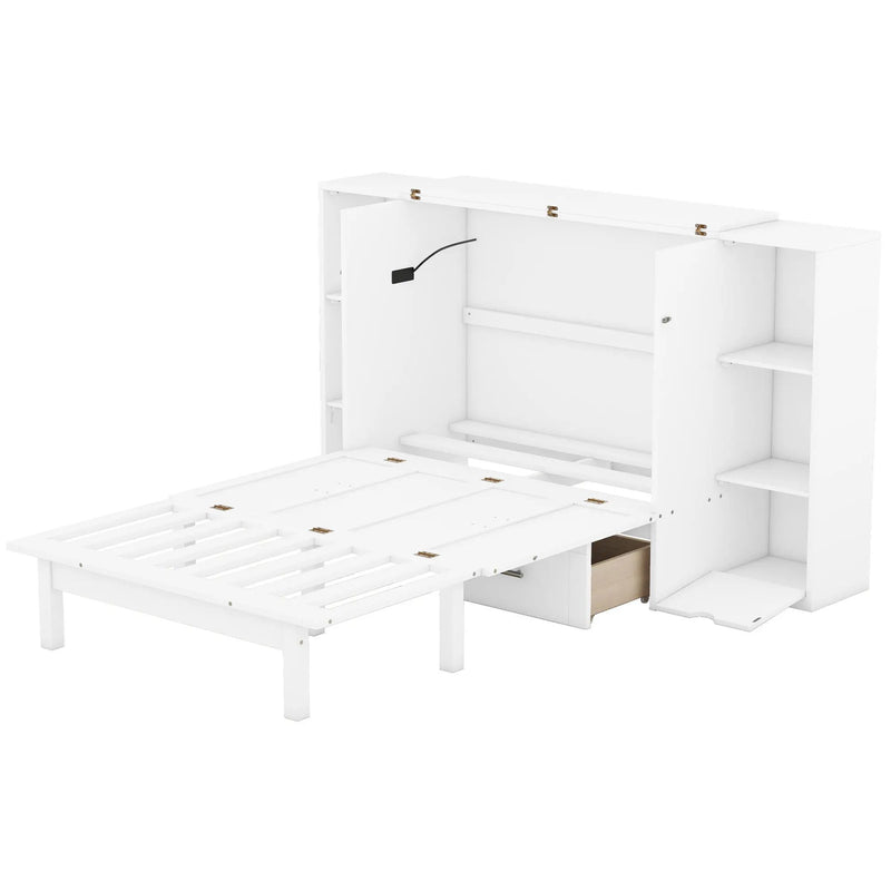 Murphy Bed With Shelves, Drawers And USB Ports by Unique Piece Furniture