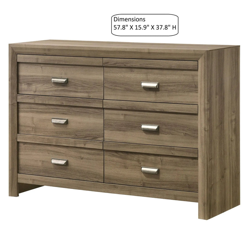 6 Drawers Storage Dresser, Bedroom Furniture - Light Brown by HouseOfZazla