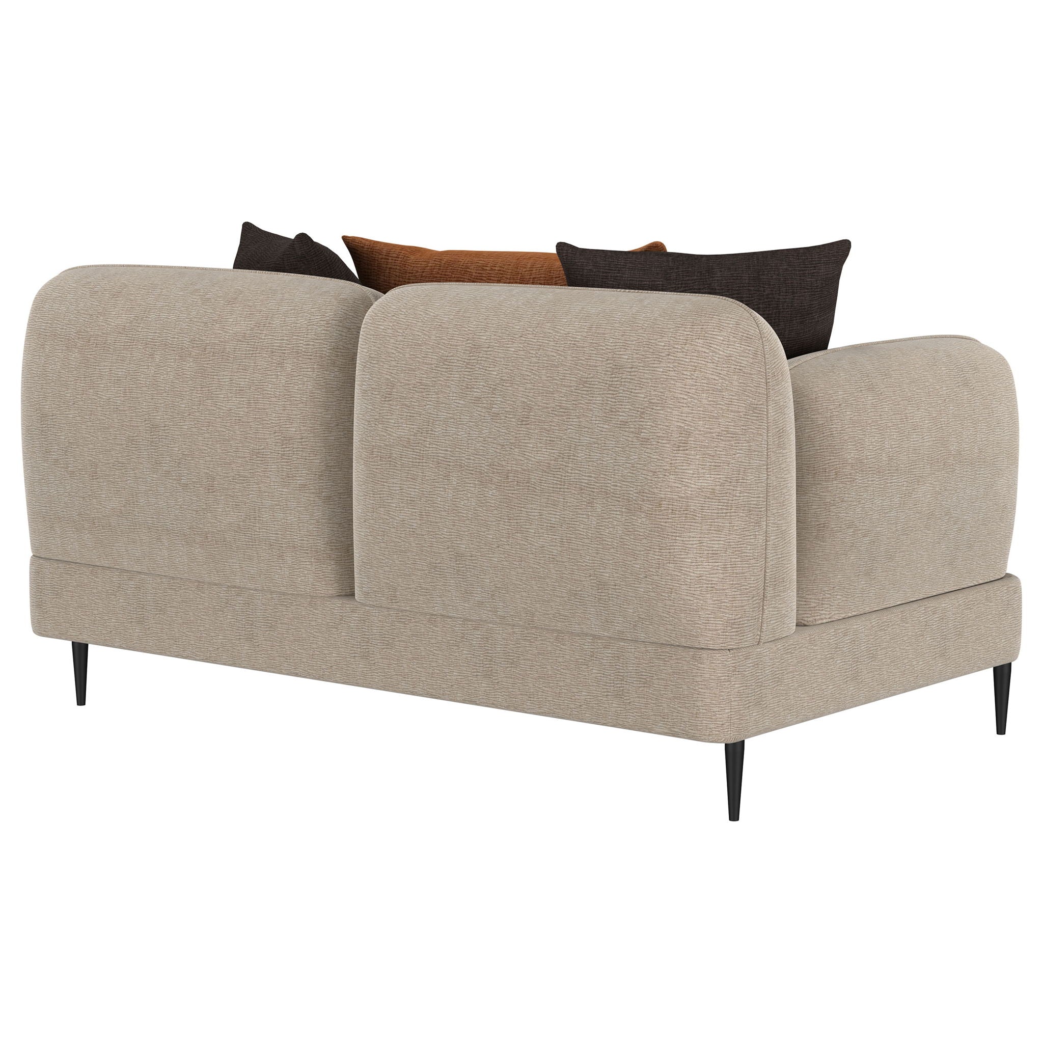 Repley - Upholstered Sculpted Track Arm Loveseat - Beige by HouseOfZazla