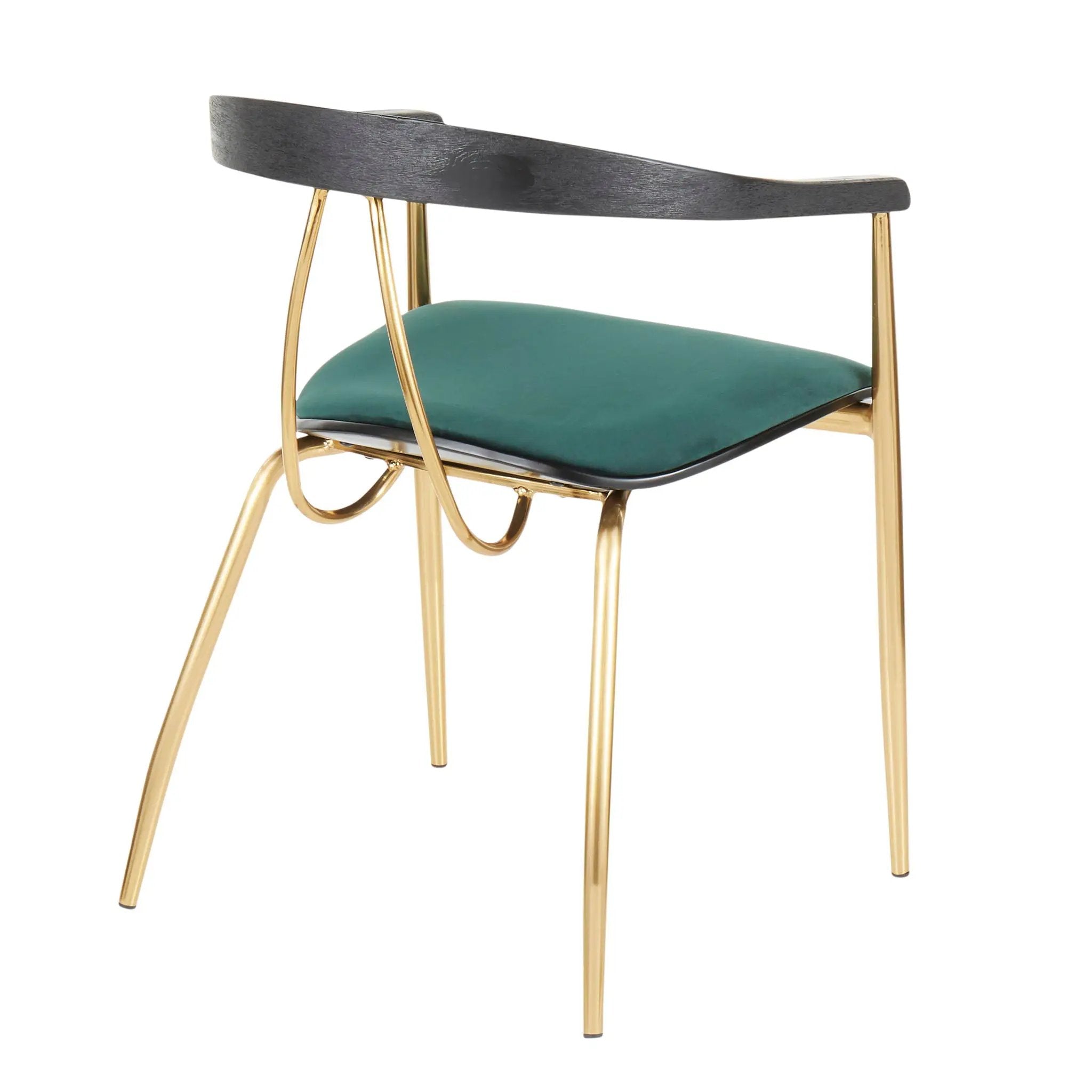 Vanessa - Contemporary Chair (Set of 2) - Gold / Green - Black by Unique Piece Furniture