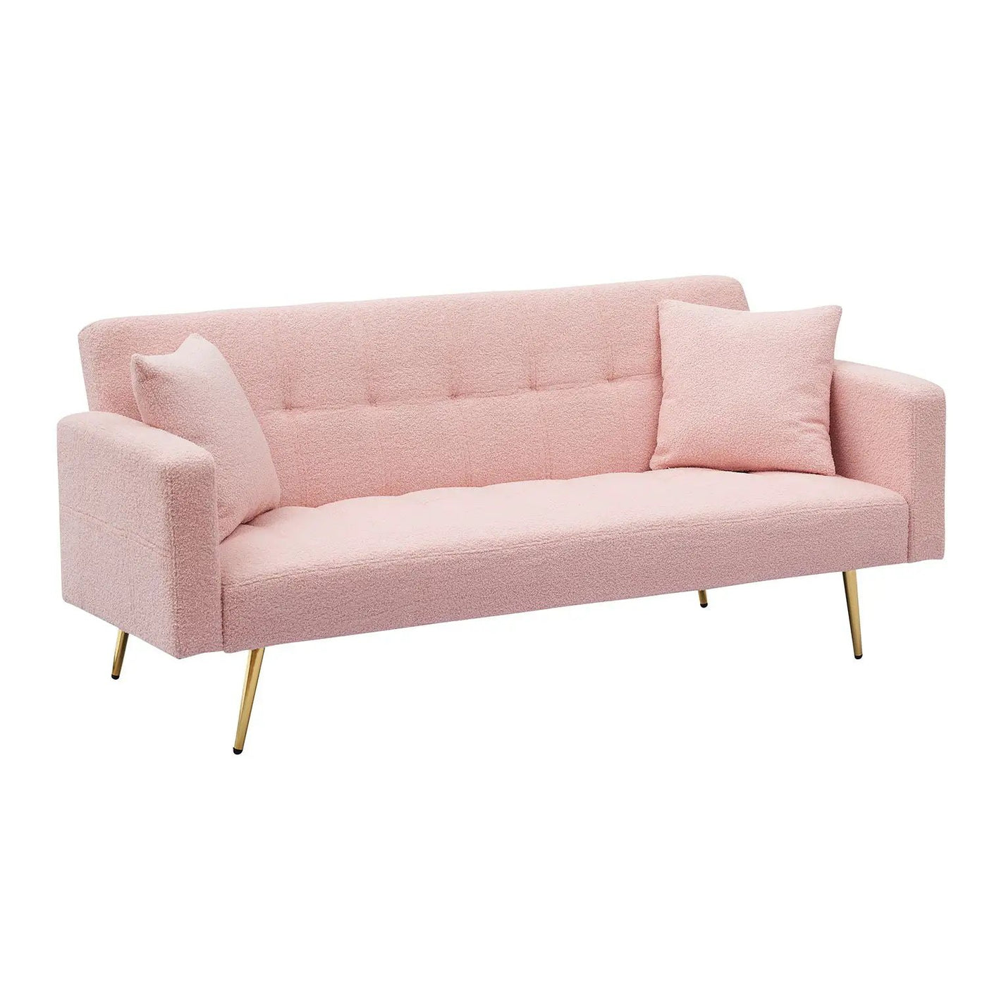 Teddy Fleece Sofa Bed With Luxurious Throw Pillows by Unique Piece Furniture