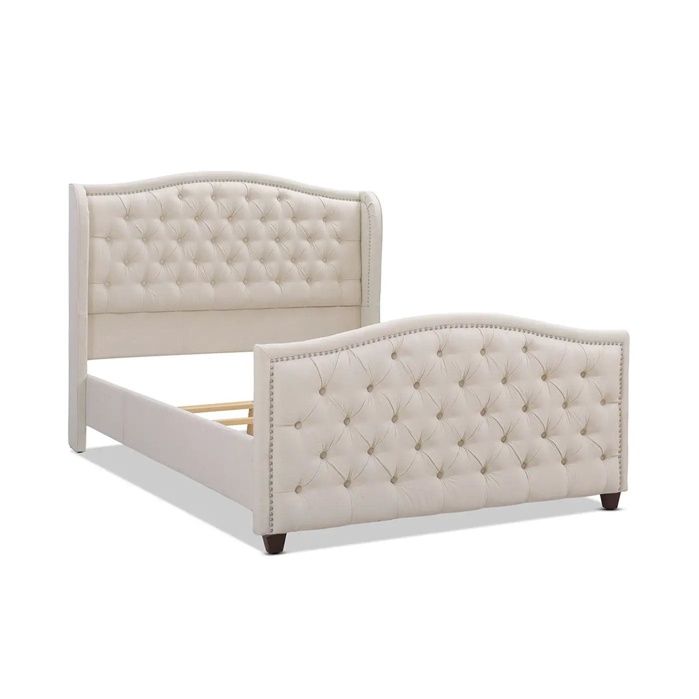 Marcella - Upholstered Shelter Headboard Bed Set by HouseOfZazla