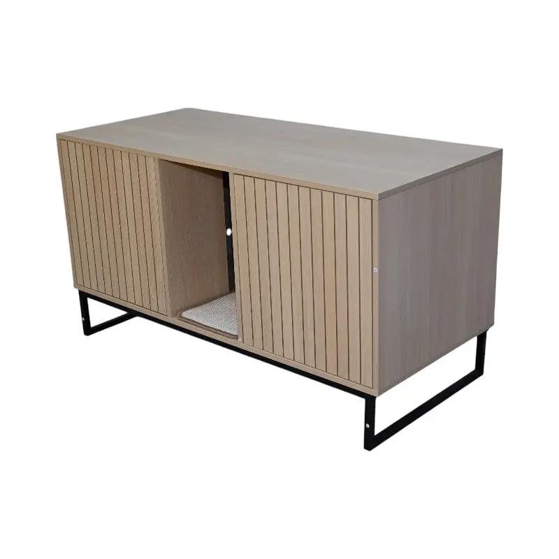 Modern Wooden Cat House with Scratching Mat by HouseOfZazla