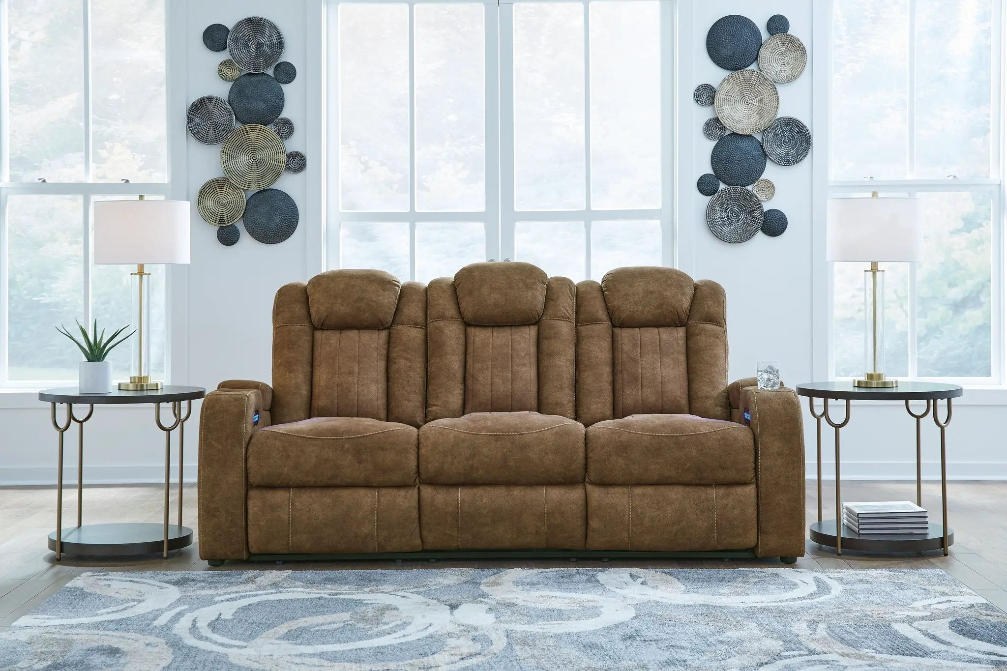 Wolfridge - Power Reclining Sofa With Adj Headrest - Brindle by Unique Piece Furniture