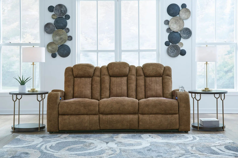 Wolfridge - Power Reclining Sofa With Adj Headrest - Brindle by Unique Piece Furniture