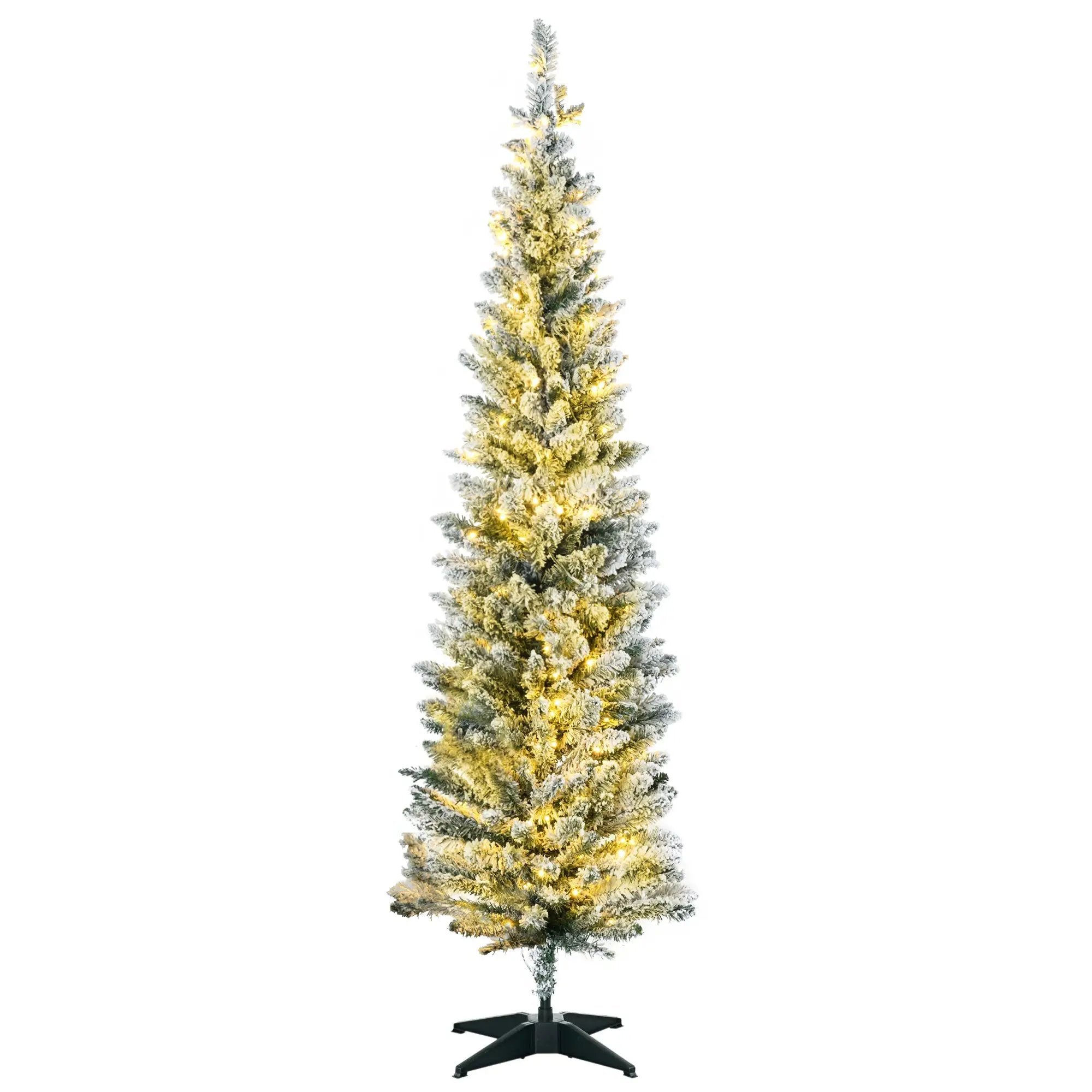 HOMCOM 5' Tall Pre-Lit Slim Noble Fir Artificial Christmas Tree by HouseOfZazla