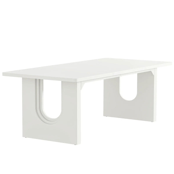 Rectangular Dining Table For 6 - 8 People With Pedestal Base
