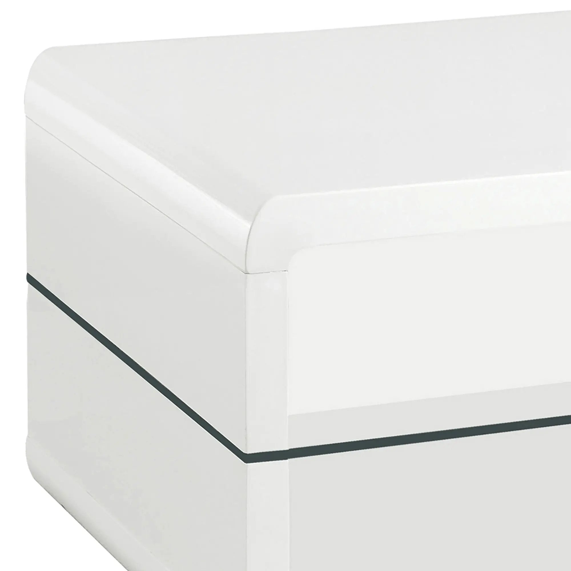 Emerson - 1 Shelf Rectangular Side End Table - White by HouseOfZazla