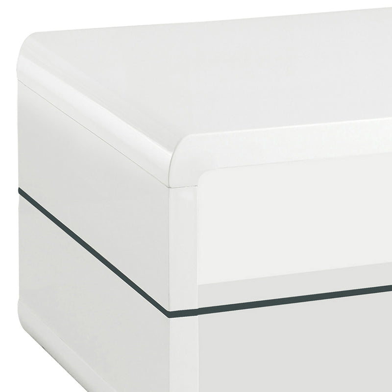 Emerson - 1 Shelf Rectangular Side End Table - White by HouseOfZazla