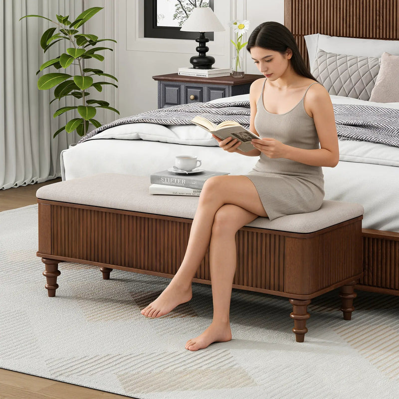 50.8-Inch Multi-Functional Storage Ottoman Bench by HouseOfZazla