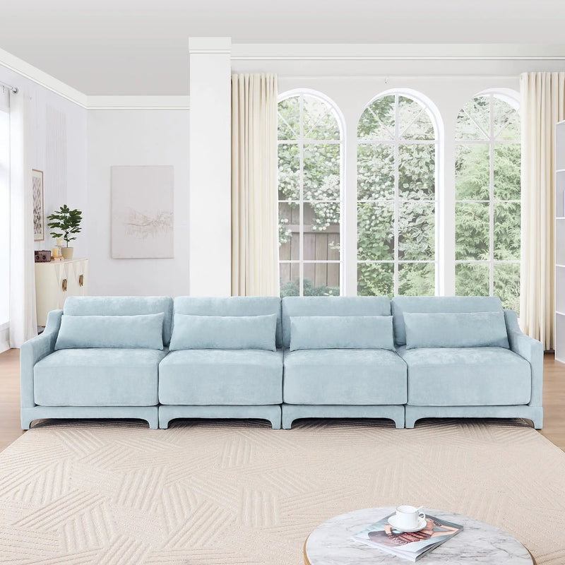 Elegant Sofa With Ergonomic Design And Lumbar Pillows by Unique Piece Furniture