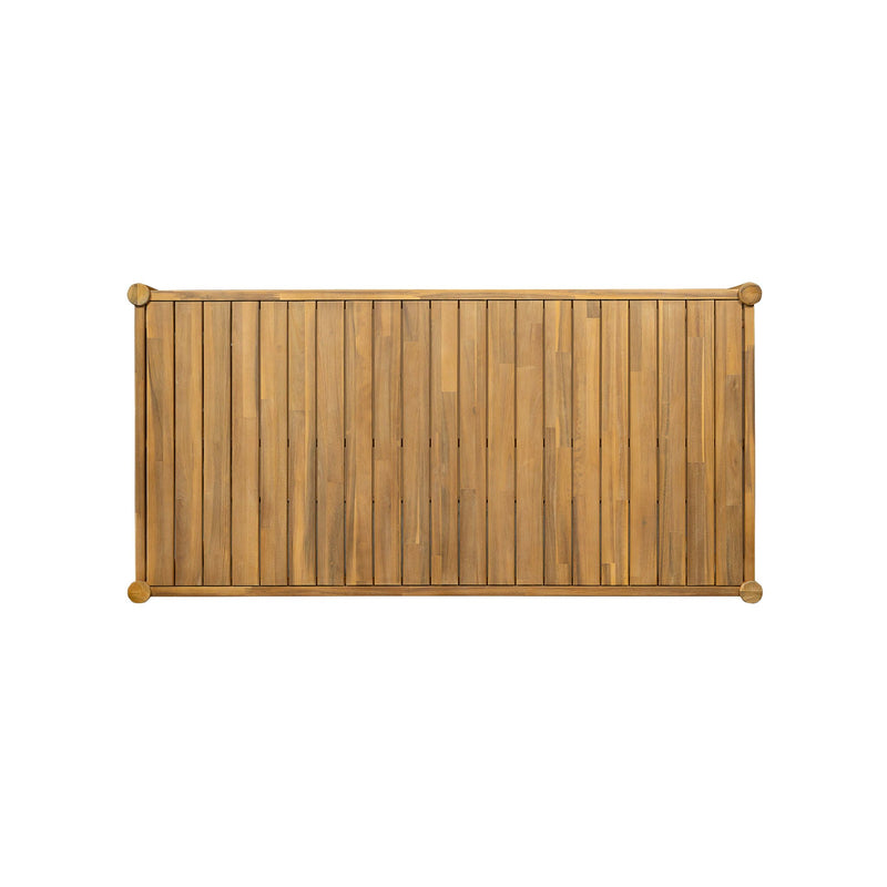 Outdoor Dining Set 1 Table 4 Chairs (Set of 5) - Teak / Beige by HouseOfZazla