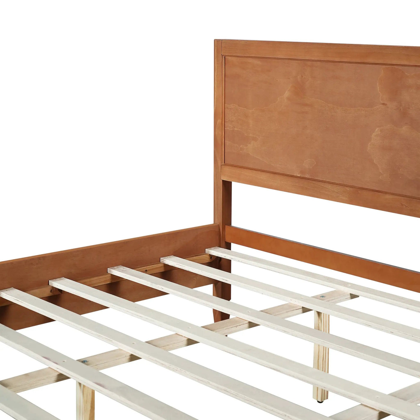 Queen Size Wood Platform Bed Frame with Classic Panel Headboard by HouseOfZazla
