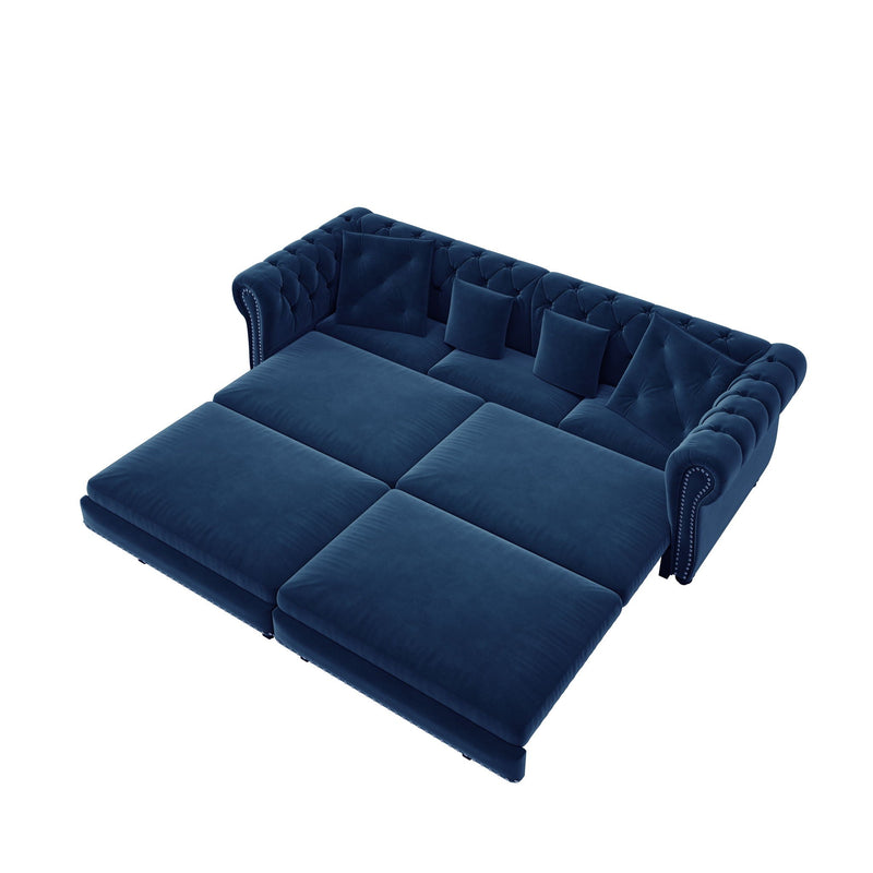 3 In 1 Convertible Sleeper Sofa Bed With Movable Ottoman by HouseOfZazla