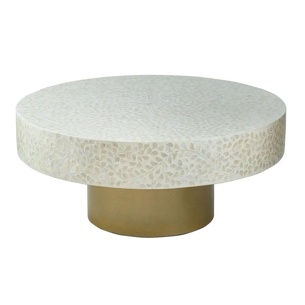Unique Capiz Coffee Table & Pedestal Base by Unique Piece Furniture