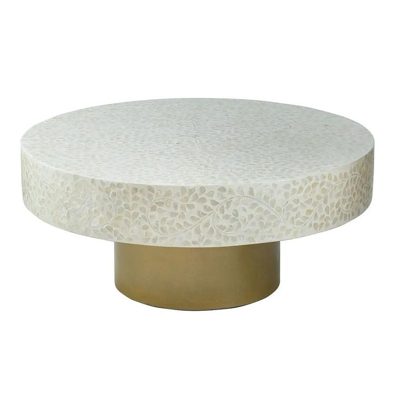 Unique Capiz Coffee Table & Pedestal Base by Unique Piece Furniture