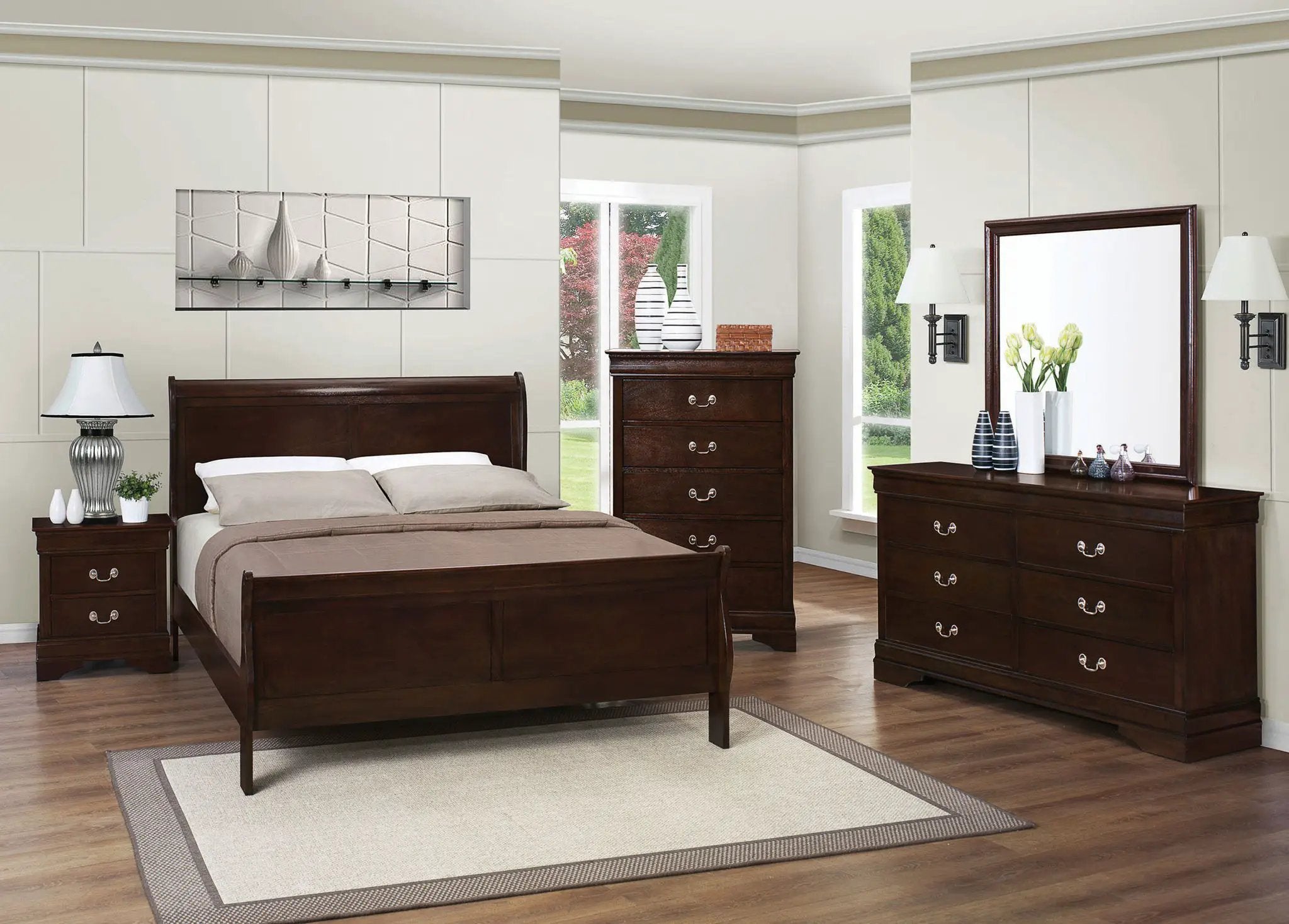 Louis Philippe 5-piece Full Bedroom Set Cappuccino by Unique Piece Furniture