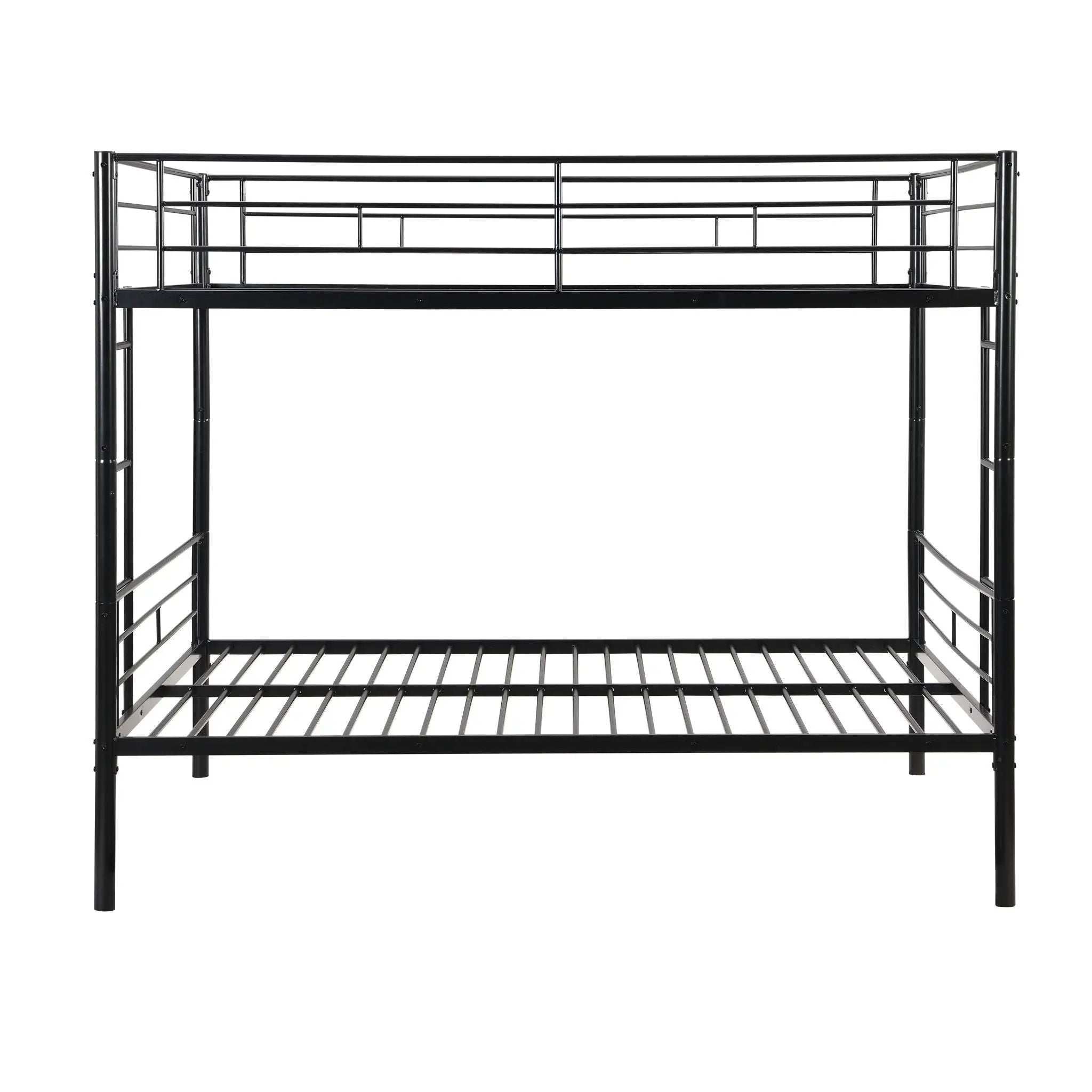 Modern Metal Bunk Bed, Full Over Full, No Box Spring Needed - Black by Unique Piece Furniture