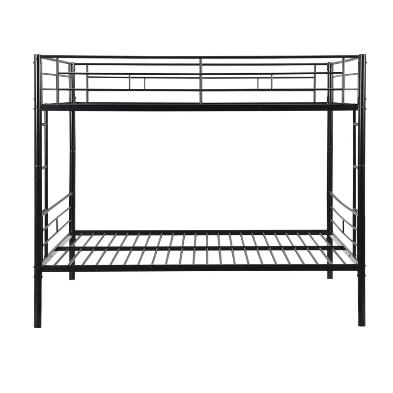 Modern Metal Bunk Bed, Full Over Full, No Box Spring Needed - Black by HouseOfZazla