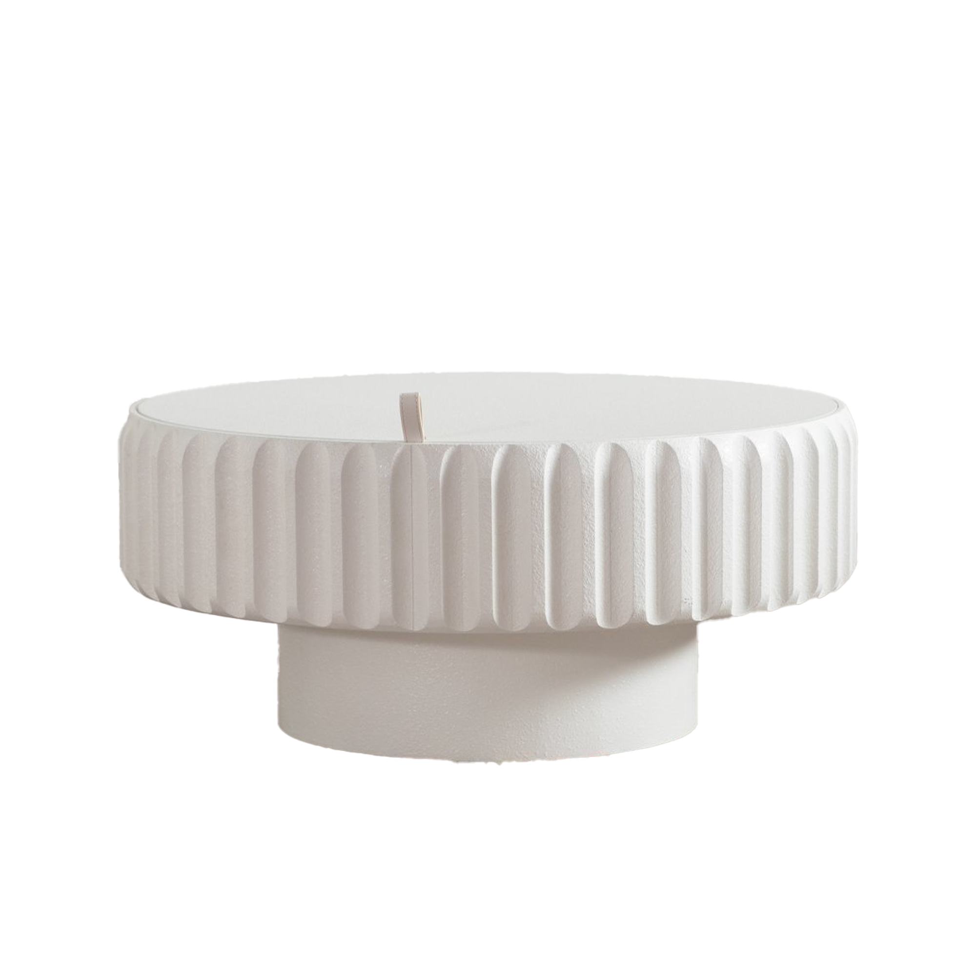 Round Fluted Storage Table with Lift-Off Lid by HouseOfZazla