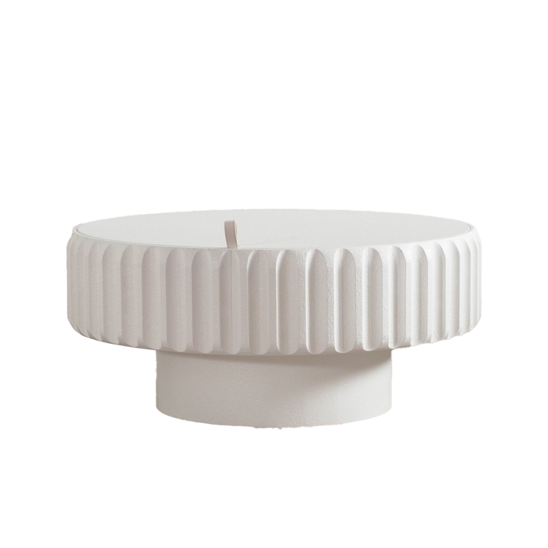 Round Fluted Storage Table with Lift-Off Lid by HouseOfZazla