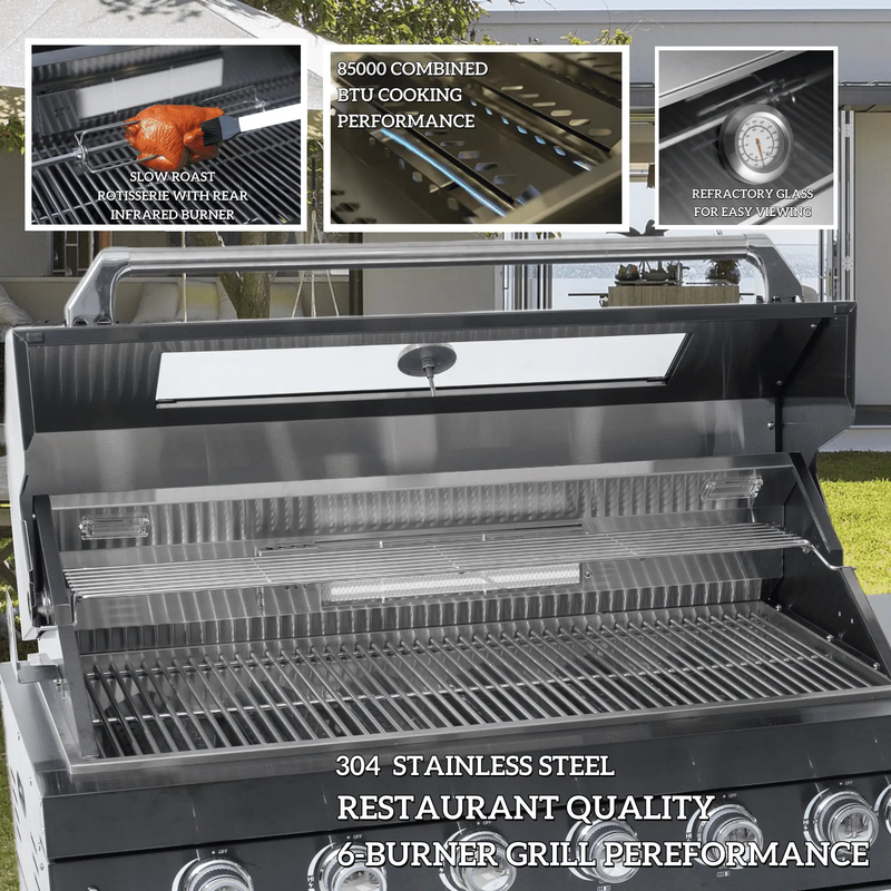 97-Inch 4-Burner Deluxe Stainless Steel Gas Outdoor Kitchen Grill by HouseOfZazla