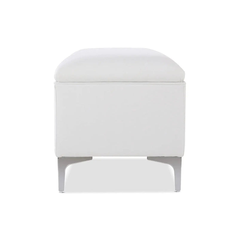 Madelyn - Modern Storage Bench - Bright White Dye by HouseOfZazla