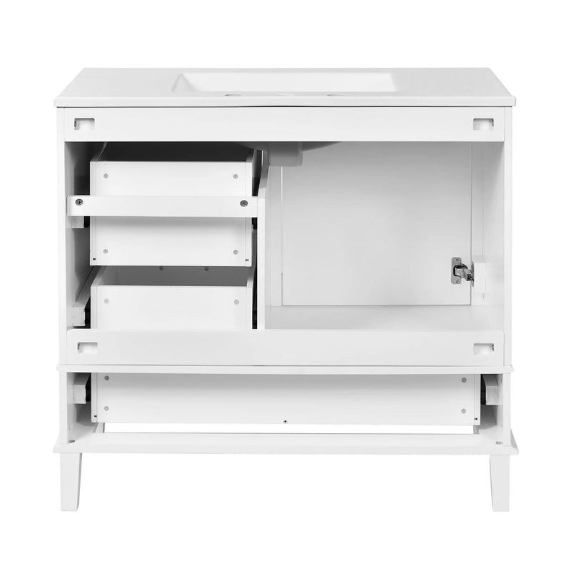 Bathroom Vanity, Modern Bathroom Cabinet With Sink Combo Set, Bathroom Storage Cabinet With A Soft Closing Door And 3 Drawers, Solid Wood Frame by HouseOfZazla
