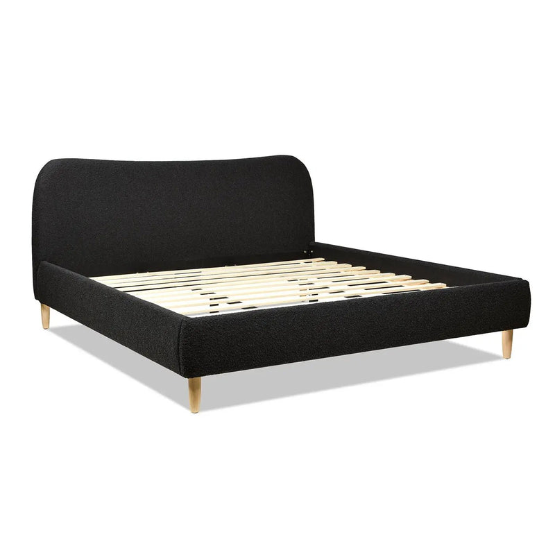 Roman - Curved Headboard Upholstered Platform Bed by HouseOfZazla