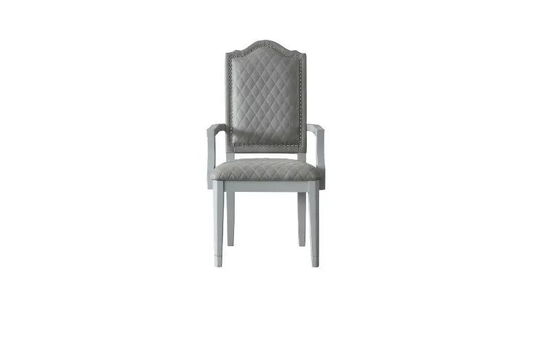 House Marchese - Arm Chair (Set of 2) - Two Tone Gray Fabric & Pearl Gray by Unique Piece Furniture