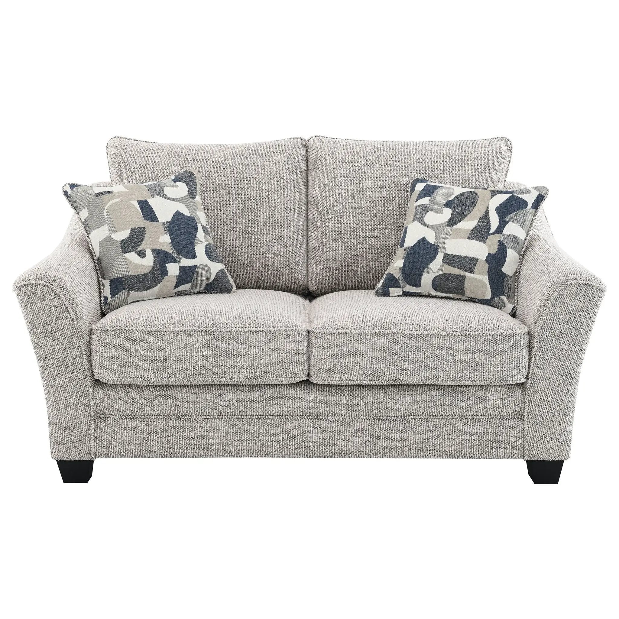 Lido - Upholstered Loveseat With Tapering Block Legs - Light Gray