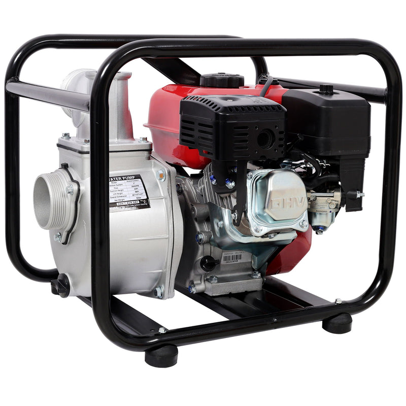 Gasoline Powered Water Pump 3" Inlet & Outlet, 264Gpm Flow, 7Hp Engine - Black / Red by HouseOfZazla