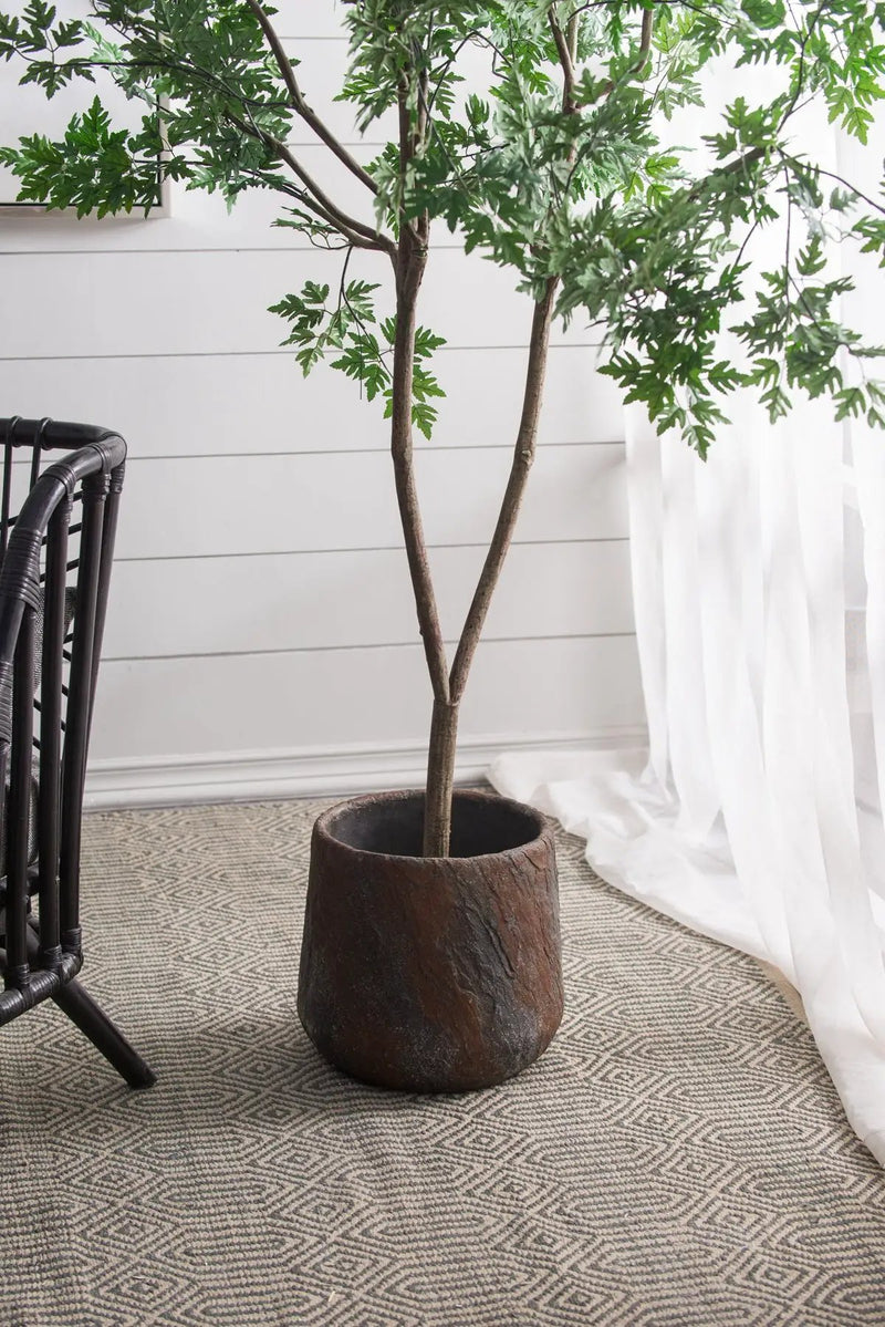 12.6x12.6x11.8" Cement Planter Small, Indoor Outdoor Garden Functional Decor by HouseOfZazla