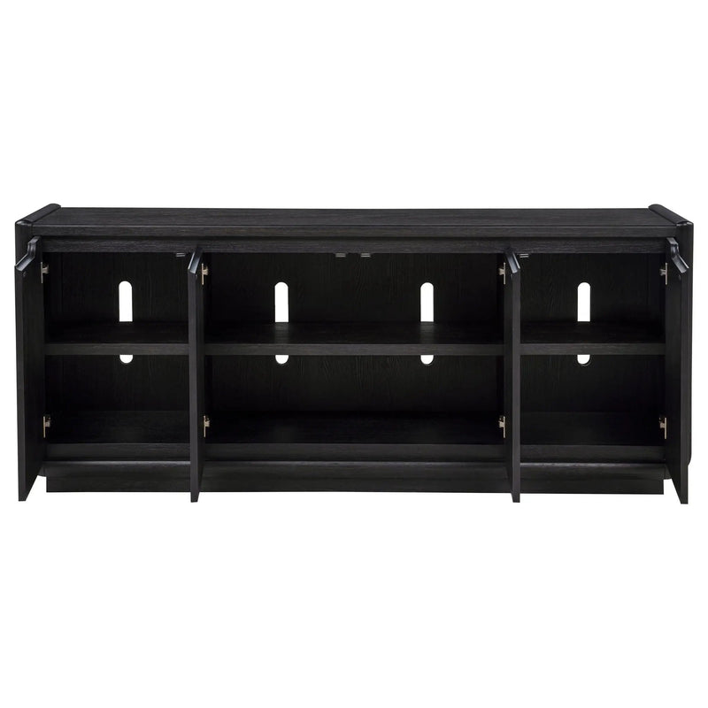Leandro 72-inch 4-door TV Stand Media Console Burnished Black by Unique Piece Furniture