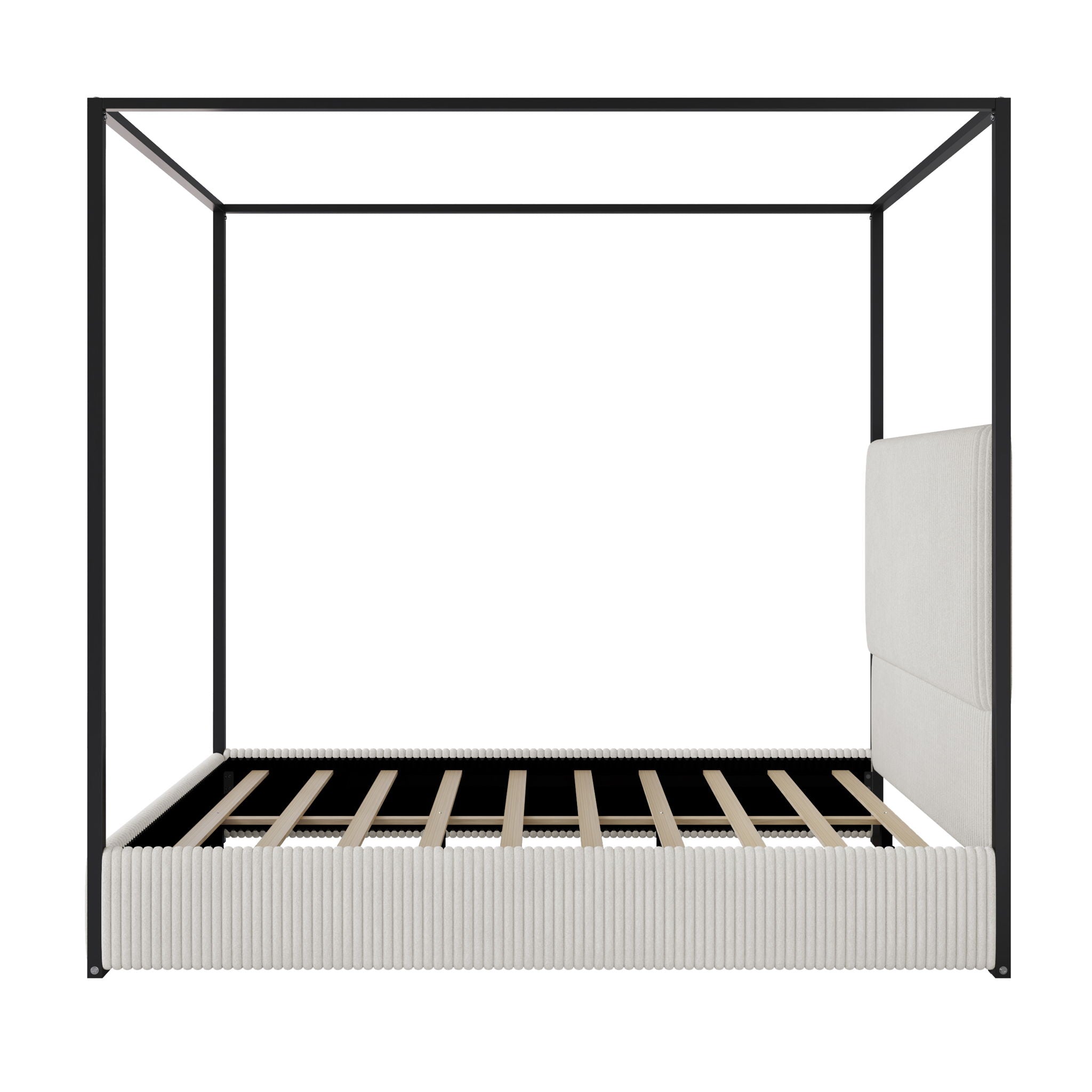 Canopy Bed With Tall Upholstered Headboard And 4 Poster by HouseOfZazla