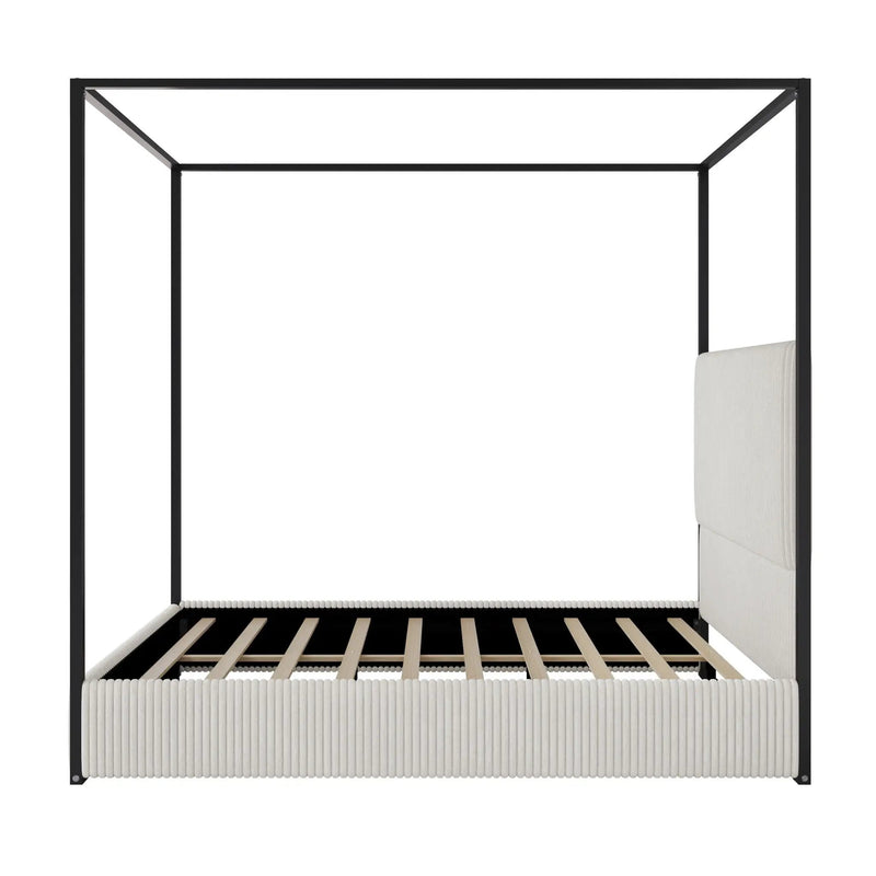 Canopy Bed With Tall Upholstered Headboard And 4 Poster by HouseOfZazla