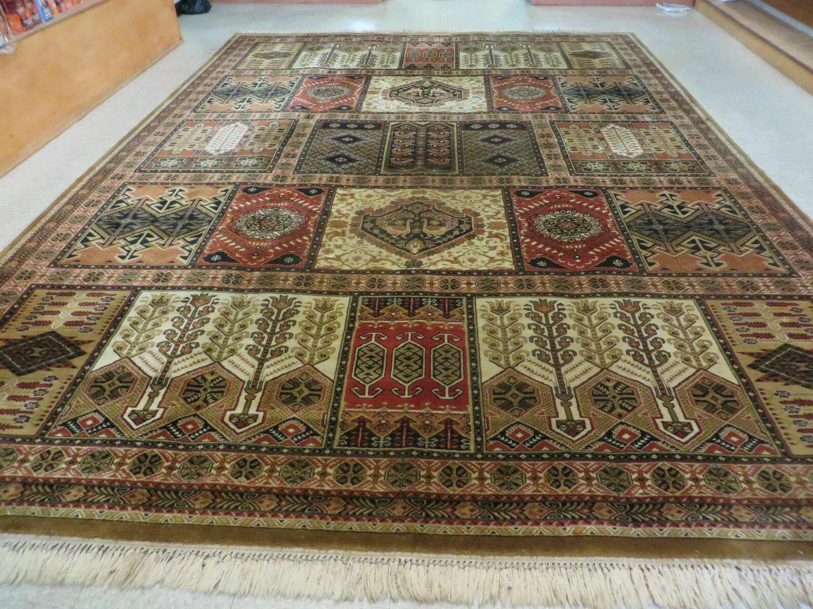 Couristan Rug 10x14, Large Belgium Power Loomed Wool Carpet 10 x 14 ft, Brown Tan Cream Oriental Rug, Living Room Rug, Large Area Rug by Jewel Rugs