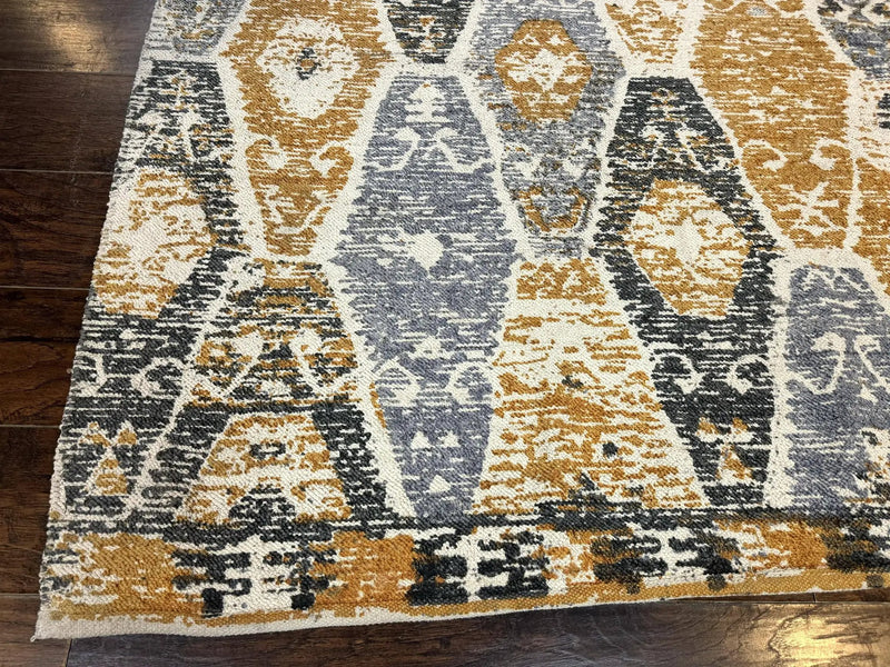 Handmade Contemporary Modern Indian Rug 8x10, Colorful by Jewel Rugs