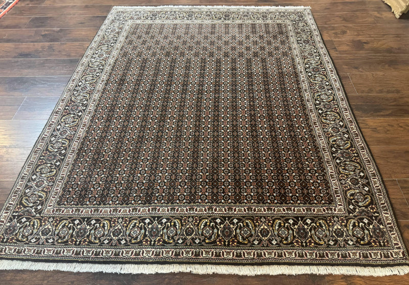 Persian Tabriz Rug 5x7, Black, Allover Pattern by Jewel Rugs