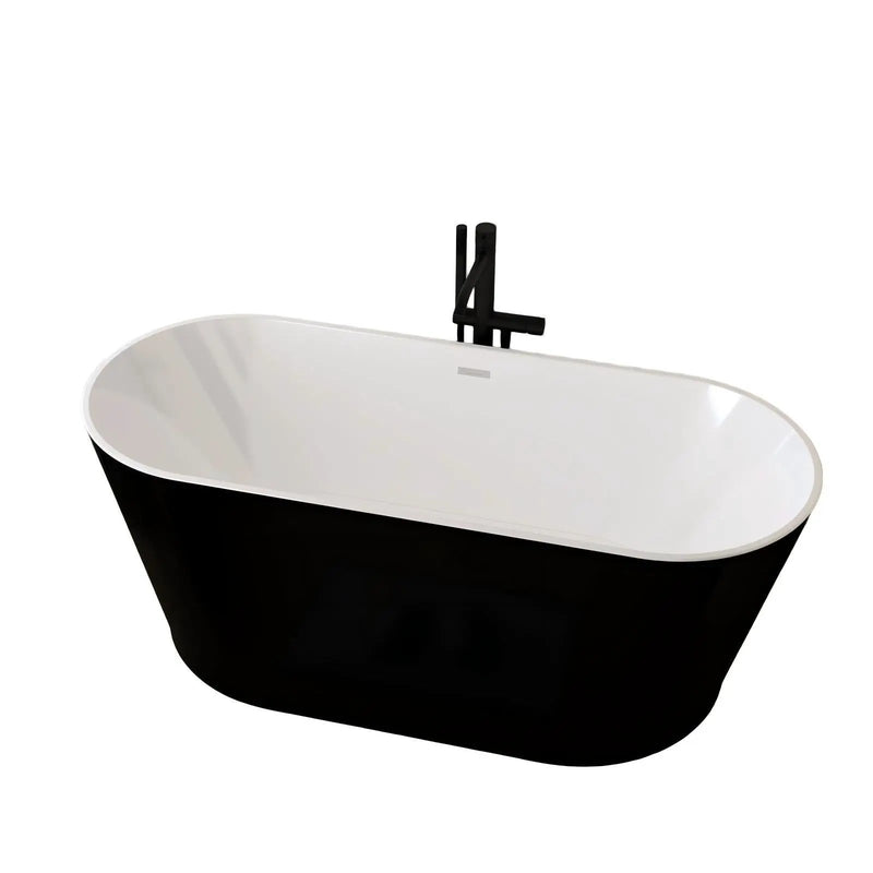Glossy Freestanding Bathtub With Toe Tap Drain