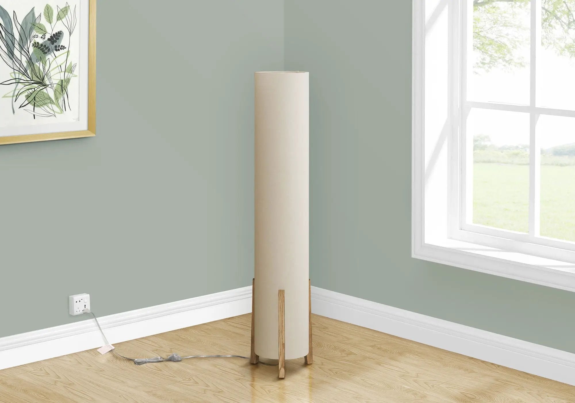 Lighting, Floor Lamp, Wood Look, Contemporary - Brown by Unique Piece Furniture