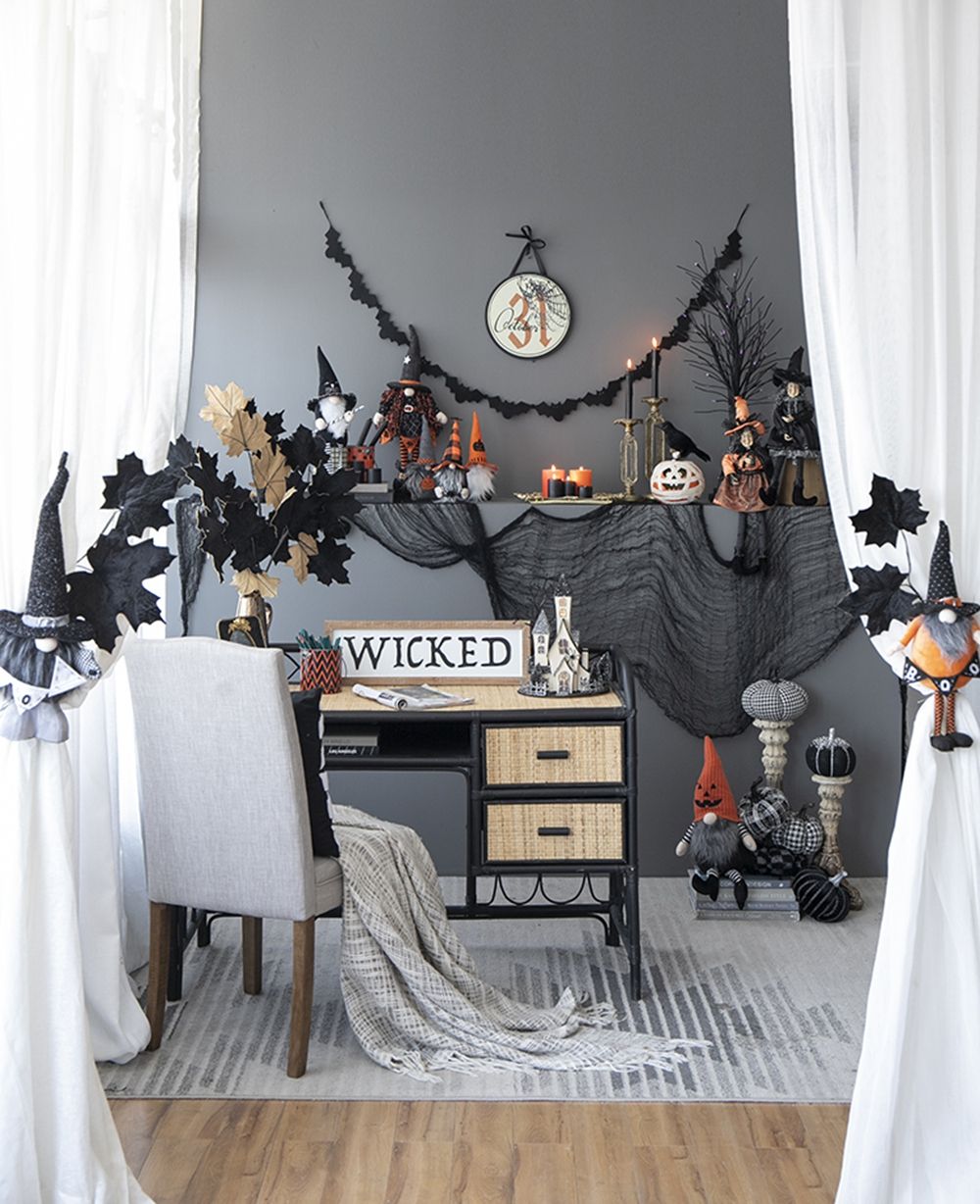 Standing Gnome With Gnome & Holding Banner, For Halloween Decor by HouseOfZazla